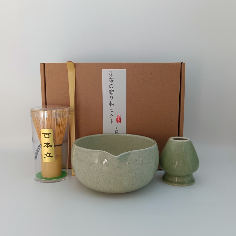 Cerámica matcha set con bocal de té matcha cepillo de té 100 - Ben-stand matcha combinación matcha herramienta de té caja de regalo