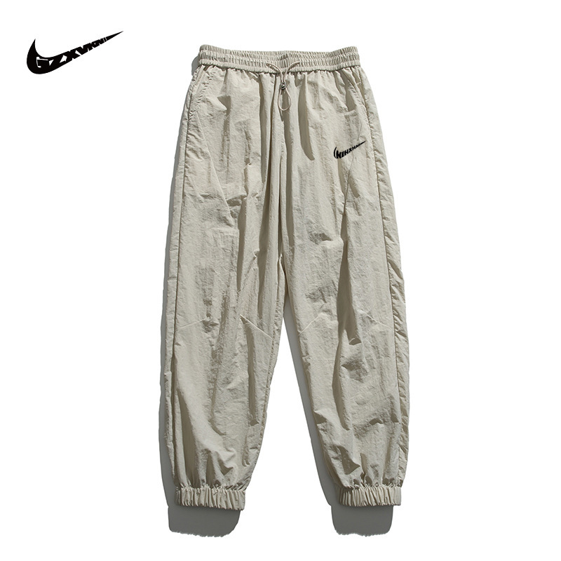 Men's 2024 Summer Tooling Ice Silk Sports Pants Men's Thin Leg-toe Ankle-length Pants Stretch Quick-drying Casual Pants