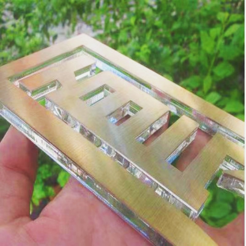 亚克力金色银色水晶字公司招牌拉丝镜面布金布银玫瑰金广告字