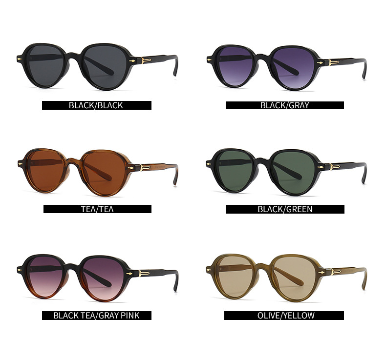 Round Frame Glasses Style Outdoor, Travel Occasion Classic Style Color Block PC UV400 Protection Round Frame Full Frame Women's Sunglasses