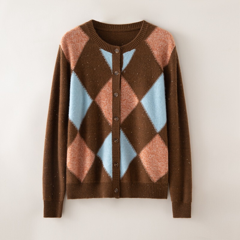 2025 New Autumn and Winter Large Size Cashmere Knitted Women's Elegant Fashionable Sweater Cardigan Versatile Casual Top 2025 New Autumn and Winter Large Size Cashmere Knitted Women's Elegant Fashionable Sweater Cardigan Versatile Casual Top