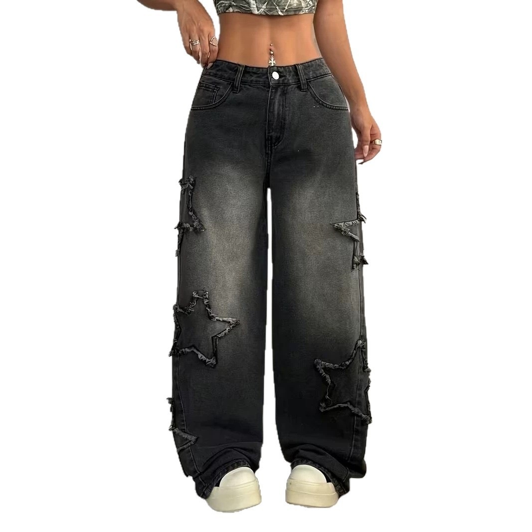 Jeans Rectos de Cintura Alta para Mujer en Mezclilla de Algodón con Pierna Ancha image 6