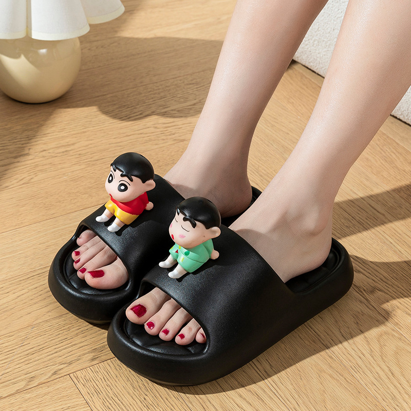 Cute cat fish slippers for women, thick-soled slip-on sandals for outdoor wear, indoor home slippers, men's beach shoes