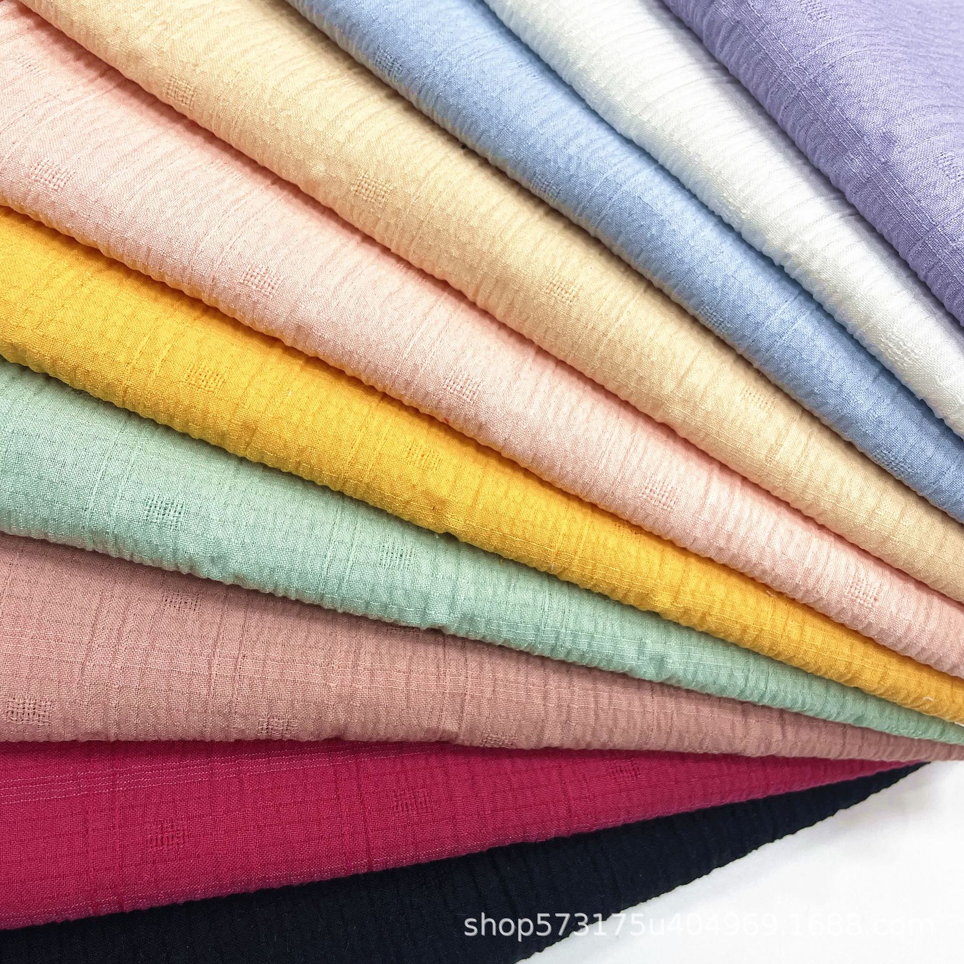 春夏 人棉弹力衬衫布 连衣裙 睡衣 防蚊裤面料 糖果色提花格子布