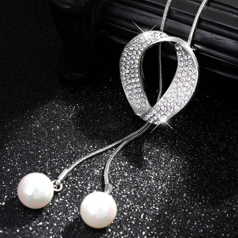 Cadena de suéter de círculo geométrico de estilo europeo y americano accesorios de cadena de suéter largo de la personalidad de la moda del todo-fósforo de las mujeres de alto grado image 4