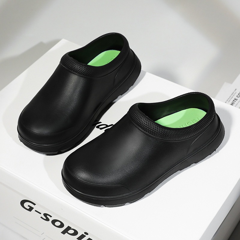 Chef's Shoes Summer Non-Slip Waterproof Eva Plastic Clogs Men's Driving Outer Wear Baotou Sandals Slip-On New Style