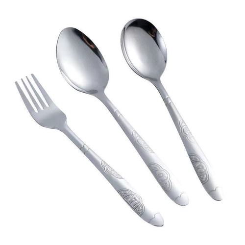 Stainless steel thick-handled small spoon for factory direct sale, canteen rice spoon, decorated spoon for stirring, wholesale spoons