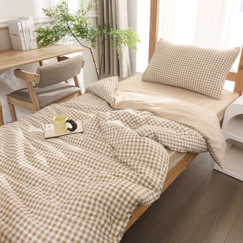 Algodón lavado, dormitorio de estudiantes de tres piezas, literas de dormitorio, lavable a máquina individual universal, lavado a máquina, nuevo estilo 2025