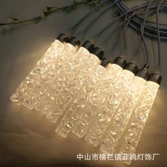 New wedding props acrylic glowing 10-head crystal glass column chandelier for wedding hall stage ceiling decoration light