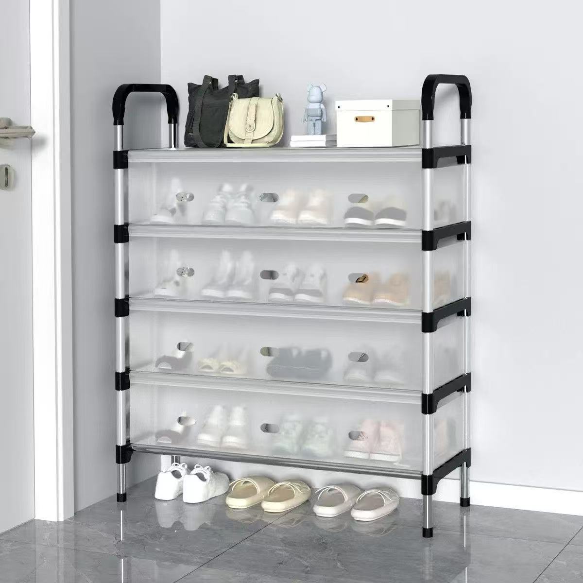 Zapatero sencillo para uso doméstico, estante de almacenamiento de varias capas, resistente y duradero, zapatero multifuncional para la entrada, zapatero de varias capas para la puerta.