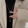高级感项链银色圆珠吊坠毛衣链女2022年新款潮设计感小众长款卫衣|ru