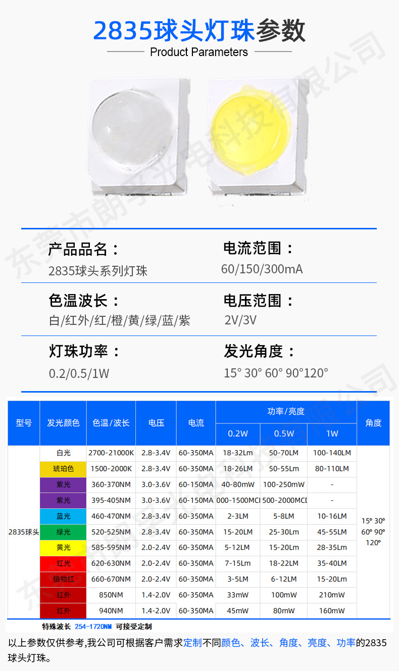 2835红外球头灯珠