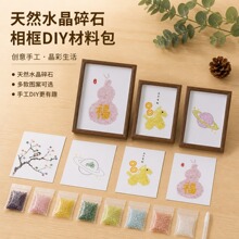 水晶葫芦相框摆件紫水晶黄水晶福禄摆台礼物批发手工雕刻水晶葫芦