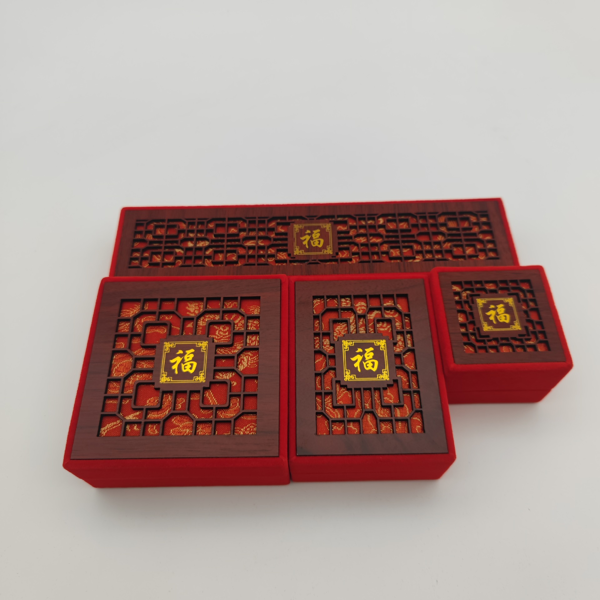 福字盒木质首饰盒批发手链盒戒指盒项链盒手镯珠宝收纳盒套装