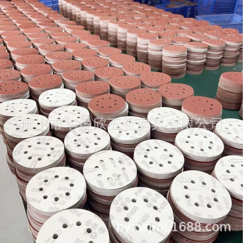 Flocado papel de lija 5 pulgadas 8-agujero 125mm disco cepillado papel de lija Molino de aire flocado papel de lija transfronteriza Venta caliente