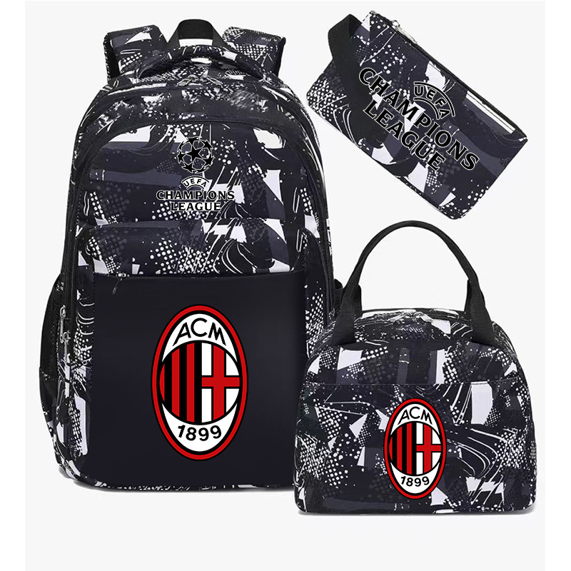 Aficionados al fútbol del Real Madrid Chelsea estudiantes de primaria alrededor de la mochila del Bayern mochila de tres piezas de gran capacidad