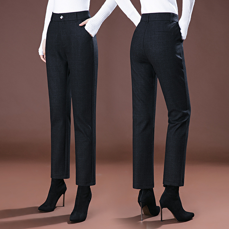 High-end 2024 Autumn and Winter New Arrival Ankle-length Pants Korean-style High Waist Fashionable All-match Straight Pants for Middle-aged Mothers