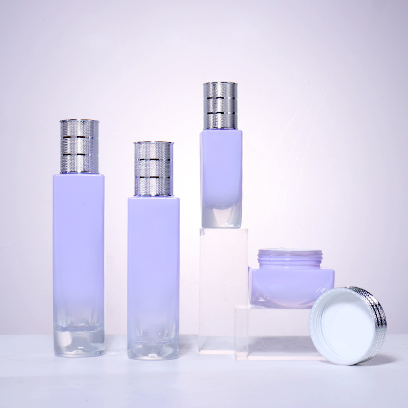新品 50g40ml100ml120ml护肤品玻璃瓶套装 水乳膏霜瓶玻璃包材