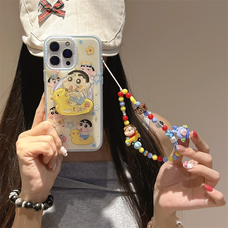 Cartoon Swimming Ring Duck Xiaoxin Magnetic Stand Suitable for Iphone17 Apple 16Promax/15/14 Phone Case Trendy