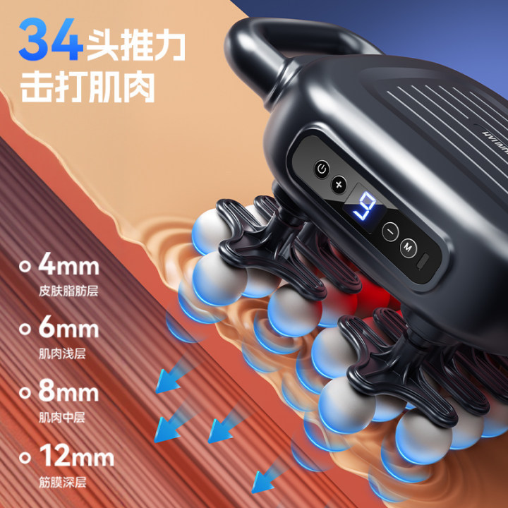 HYUNDAI34头筋膜枪全身肌肉按摩器神男士专用多功能家用功率放松|undefined