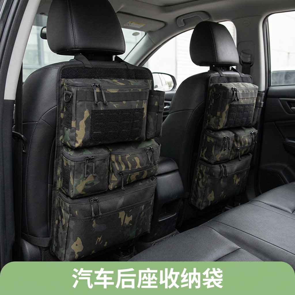 Multifunctional car seat back organizer, hanging multi-pocket storage bag, outdoor functional storage bag