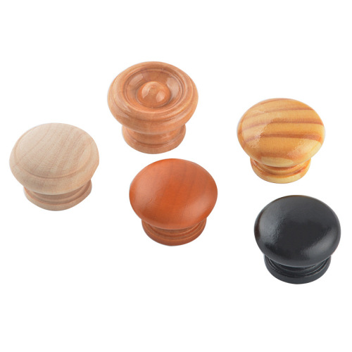Wholesale cabinet door single hole wooden handle mushroom solid wood handle drawer small handle wardrobe handle round solid wood handle