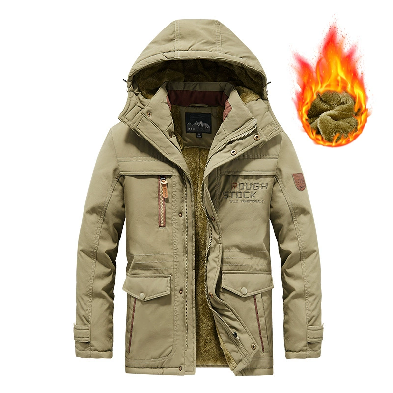 8186 новое осенне-зимнее мужское теплое пальто с хлопковой подкладкой, утолщенное новое пальто средней длины на флисовой подкладке, Повседневная Уличная куртка