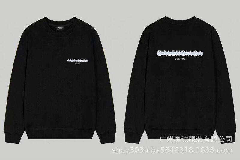 国境を越えた貿易 B's 24ss 秋 BB's ロゴプリント スウェットシャツ 380g コーマ綿二重糸 メンズ レディース スウェットシャツ|undefined