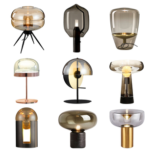Modern Light Luxury Table Lamp Nordic Simple Designer Bedroom Bedside Lamp Glass Creative High-End Living Room Decorative Lamp