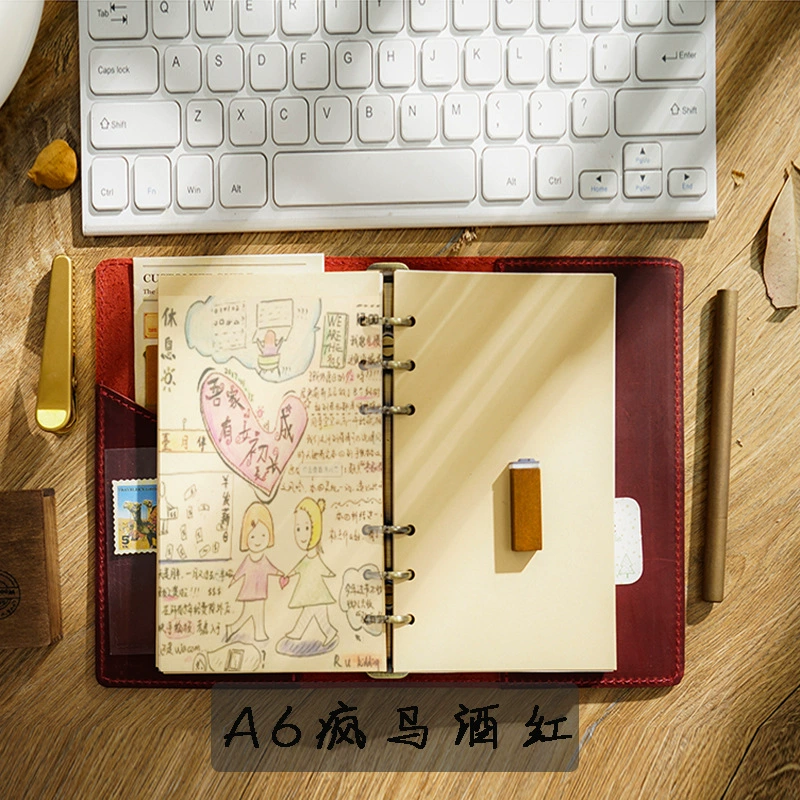 Leather laptop for traveling, handheld pocketbook, DIY, tear-off sheet, 6A