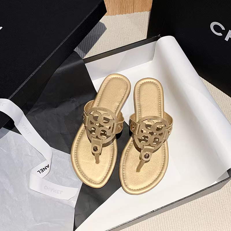 2024 nuevo tipo de zapatillas TB casuales con suela plana para mujeres de verano, zapatos de playa antideslizantes con suela gruesa
