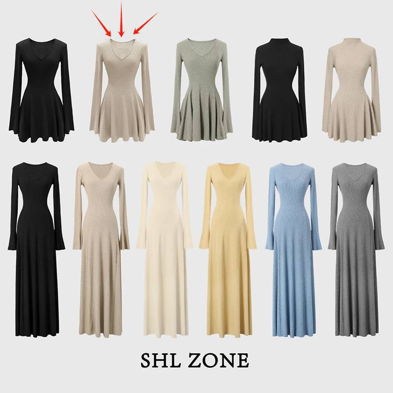 ■ V-neck skirt [khaki]