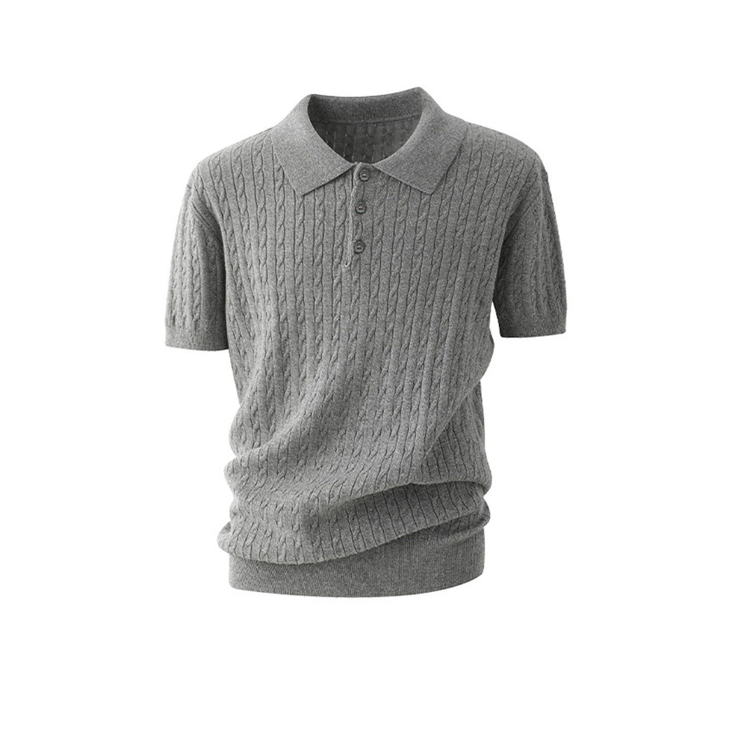 Camiseta polo camiseta de punto camiseta de manga corta camiseta de hombre solapa textural de hielo seda verano fábrica transfronteriza al por mayor viejo viento de dinero