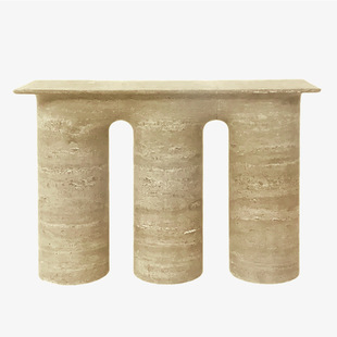 Hotel Lobby Villa Living Room Wall Combination Entrance Table Natural Marble Hole Stone Entrance Table High-end Luxury