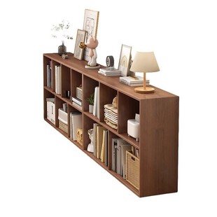 Solid Wood Bookcase Storage Cabinet Home Living Room Wall Storage Cabinet Storage Cabinet Low Cabinet Combination Grid Cabinet Floor-Standing Bookshelf