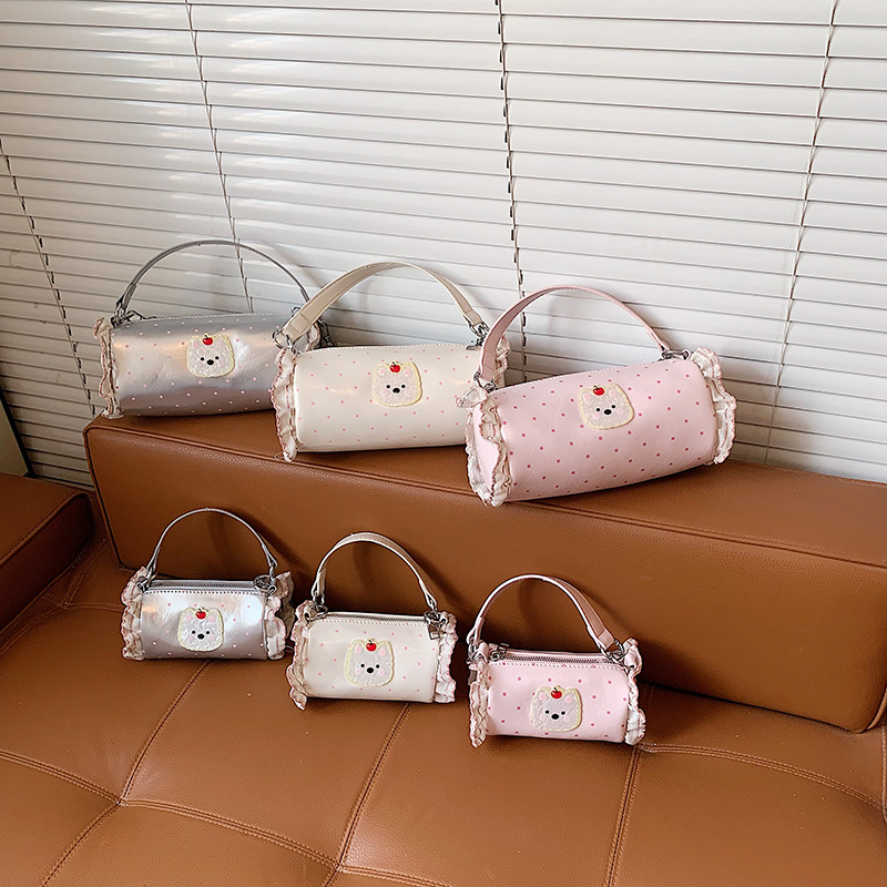 Dolce encaje bolso de niña, bolso de almohada de cachorro encantador, nuevo bolso de cambio para niños