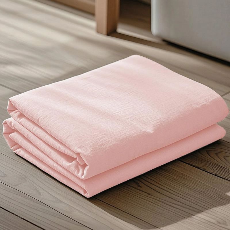 Color sólido piel transpirable sábanas de algodón lavable de una sola pieza dormitorio de estudiantes una sola colcha de almohada de tres piezas conjunto 2026 nuevo