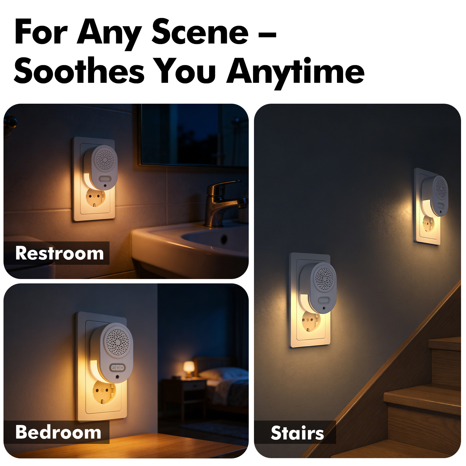 Candeeiro de noite rgb para quarto com comando e som relaxante_voghion.com