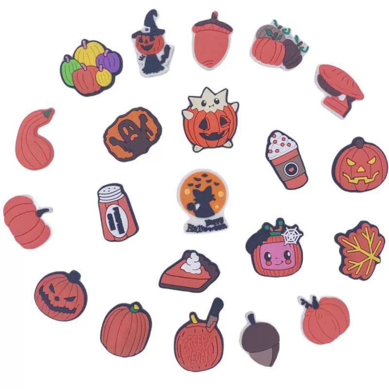 Хэллоуин Тыква отверстие обувь цветок пряжка для обуви DIY декоративные аксессуары Съемная трансграничная Пряжка для обуви из ПВХ в наличии оптом