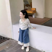 女童打底衫秋季新款儿童休闲时髦长袖T恤中小童一件代发