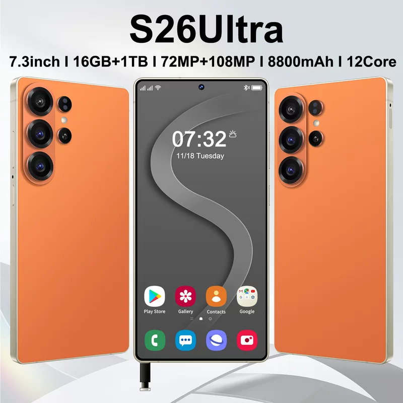 (Граничная торговля), S26, смартфон, мобильный телефон, 7.3 дюйма, Android, NFC