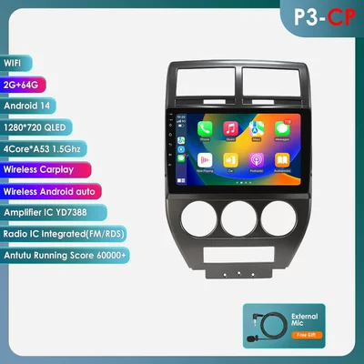 Navigation System Gps All-In-One – DVD Navigation - wifi-version-quad-core-264g-with-carplay-10inch-suitable-for-2007-2009-jeep-compass