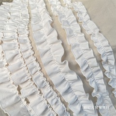 小尺寸白色纯棉布森系领口褶皱边洛丽塔娃娃衣服裙摆袖口花边辅料