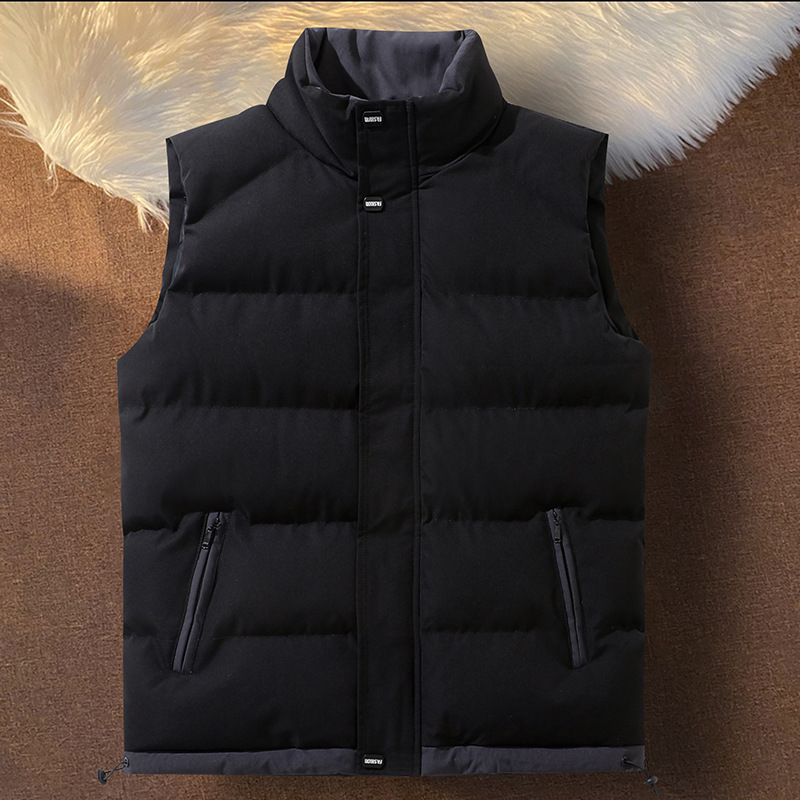 2024 nuevo chaleco para hombre otoño e invierno impermeable, engrosado, cálido, ajustado, cuello alto con grasa agregada, agrandado_voghion.com