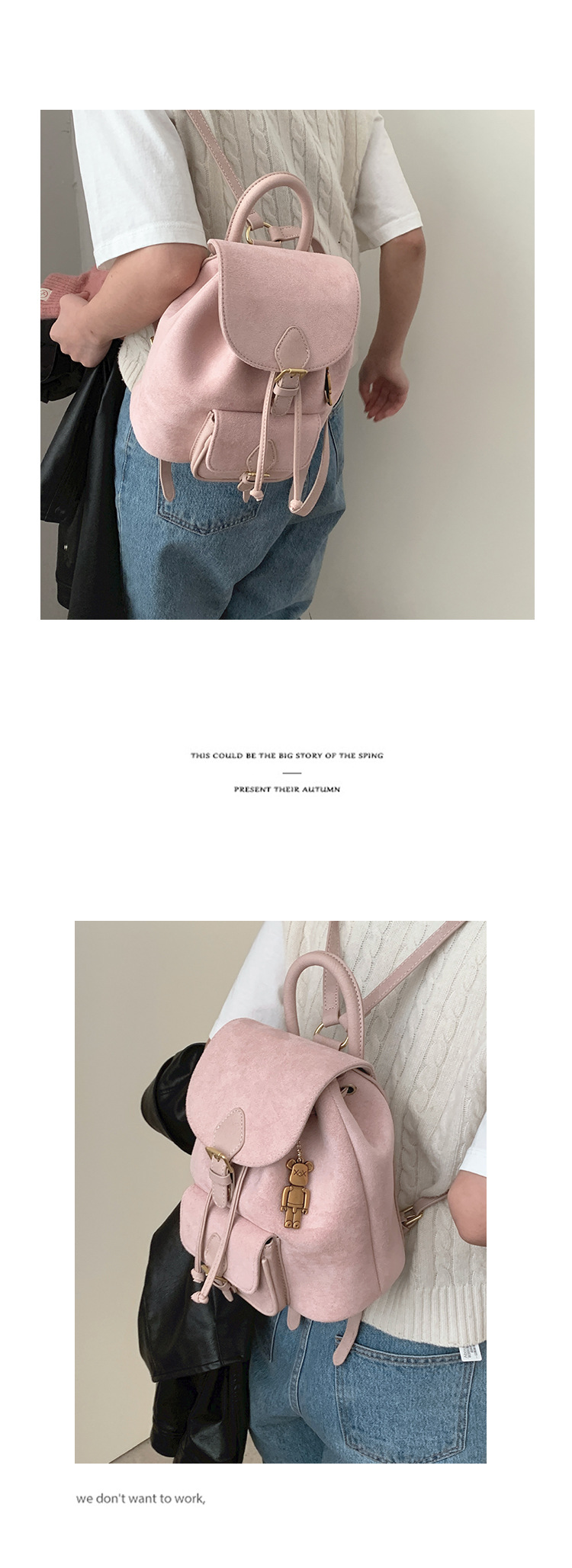 Women's Suede Backpack Versatile Casual Shoulder Bag For Women_voghion.com