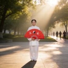 太极扇锻打响扇舞蹈演出便携双面竹骨功夫扇健身练功比赛用品