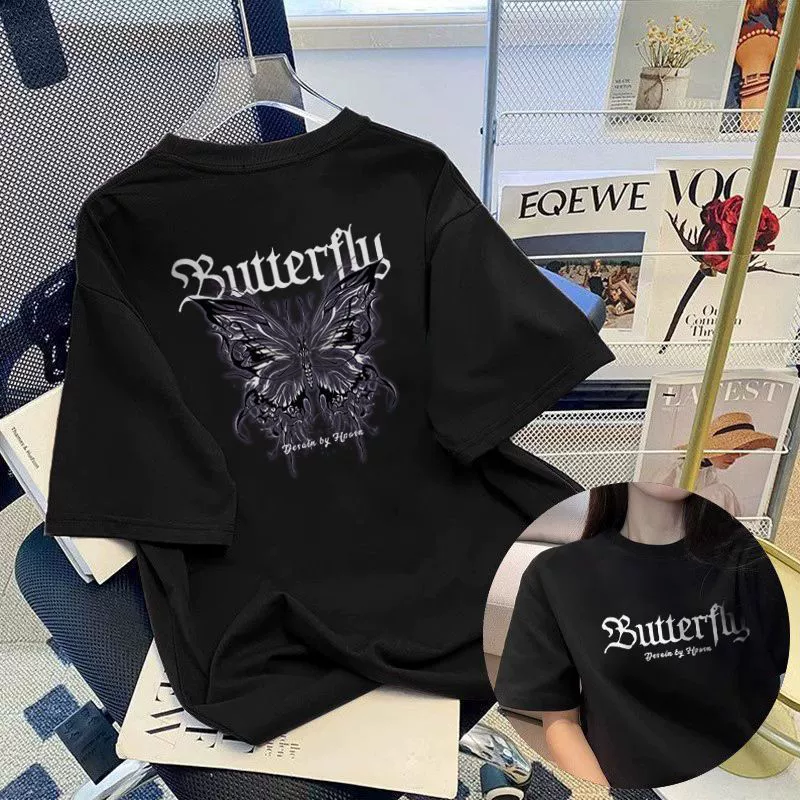 Белая хлопковая футболка с коротким рукавом для женщин, лето 2025, новая свободная утягивающая футболка большого размера, дизайнерский топ