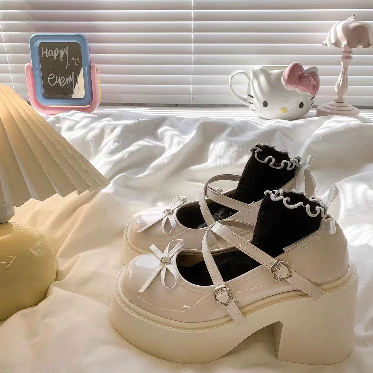 Черная толстая каблучка с толстым подошвением Mary Jen Single Shoes Женская 2024 Новая Академия Высокий Каблучок