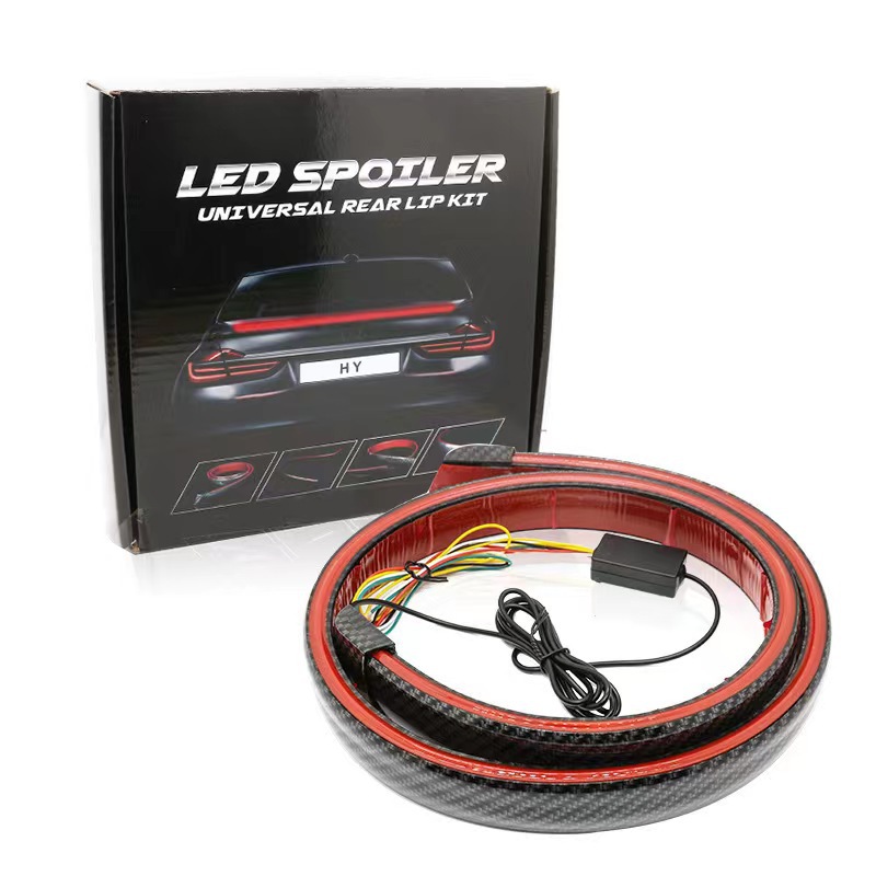 Nueva fibra de carbono luz trasera modificación del coche a través tronco LED streamer dirección alta