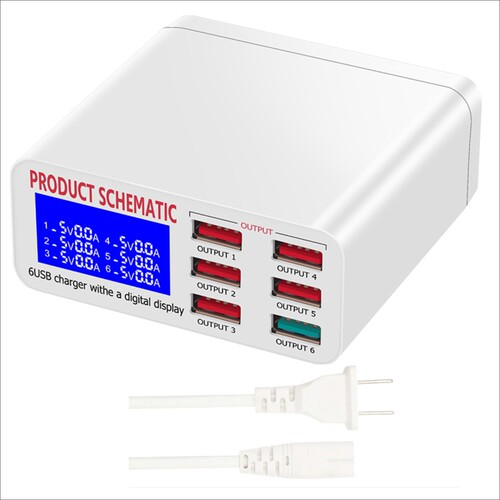 Fast Charging Phone Tablet Charger 896 Multi-Port USB Charger Universal Smart Display Electronic Charging Head Wholesale